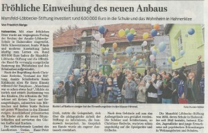 Zeitungsausschnitt Neubau Amalie-Löbbecke-Schule